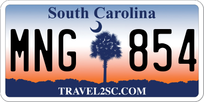SC license plate MNG854
