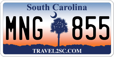 SC license plate MNG855