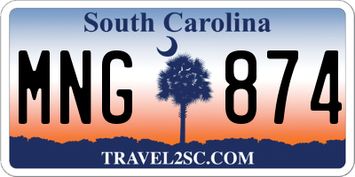 SC license plate MNG874