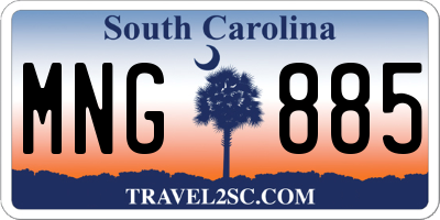 SC license plate MNG885