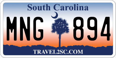 SC license plate MNG894