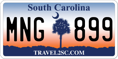 SC license plate MNG899