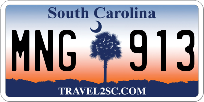 SC license plate MNG913