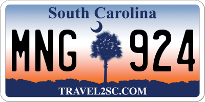 SC license plate MNG924