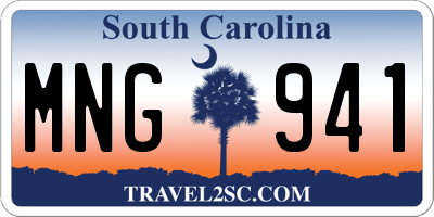 SC license plate MNG941