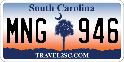 SC license plate MNG946