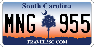 SC license plate MNG955