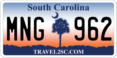 SC license plate MNG962