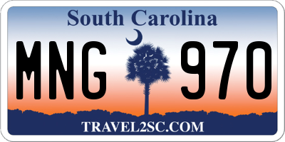 SC license plate MNG970
