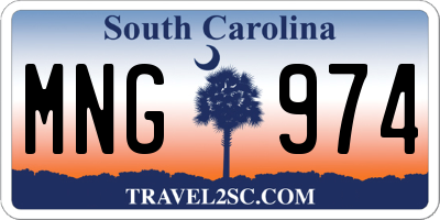 SC license plate MNG974