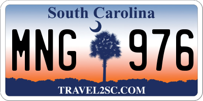 SC license plate MNG976