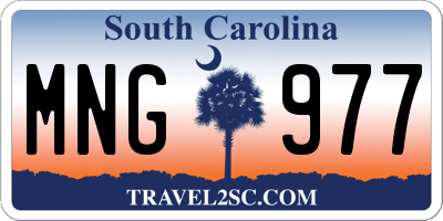 SC license plate MNG977