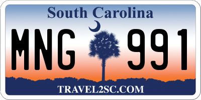 SC license plate MNG991