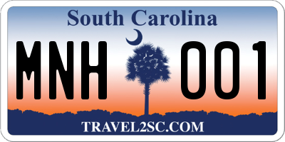 SC license plate MNH001