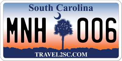 SC license plate MNH006