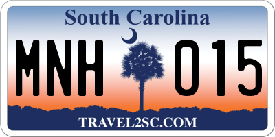 SC license plate MNH015