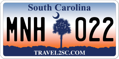 SC license plate MNH022