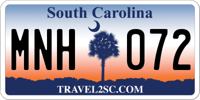 SC license plate MNH072