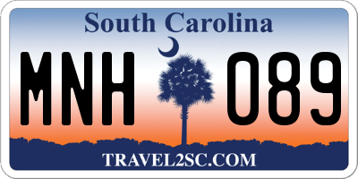 SC license plate MNH089