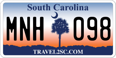 SC license plate MNH098