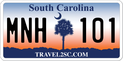 SC license plate MNH101