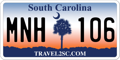 SC license plate MNH106