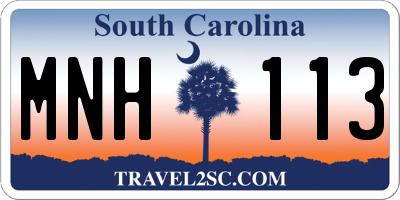 SC license plate MNH113