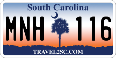 SC license plate MNH116