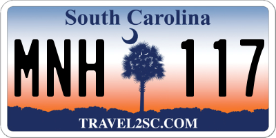 SC license plate MNH117