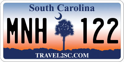 SC license plate MNH122