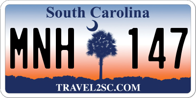 SC license plate MNH147