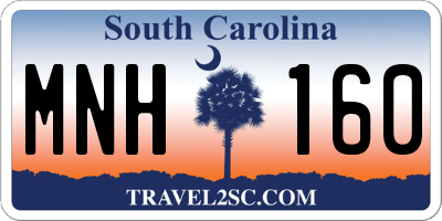 SC license plate MNH160