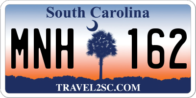 SC license plate MNH162