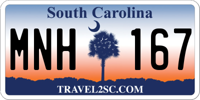 SC license plate MNH167