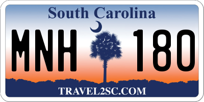SC license plate MNH180