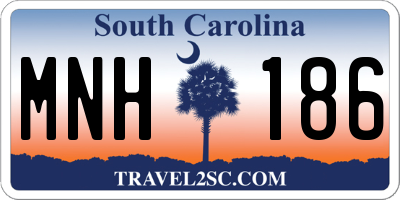 SC license plate MNH186