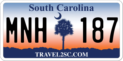 SC license plate MNH187