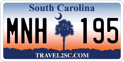 SC license plate MNH195
