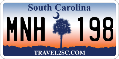 SC license plate MNH198