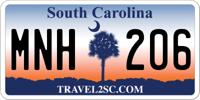 SC license plate MNH206