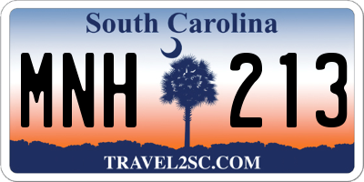 SC license plate MNH213