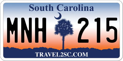 SC license plate MNH215