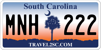 SC license plate MNH222