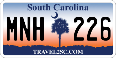 SC license plate MNH226