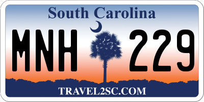 SC license plate MNH229