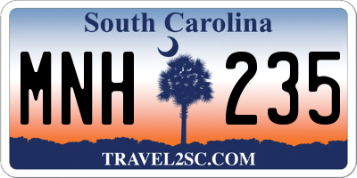 SC license plate MNH235