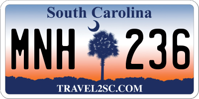 SC license plate MNH236