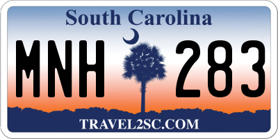 SC license plate MNH283