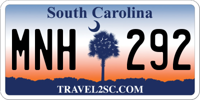 SC license plate MNH292
