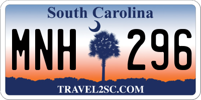 SC license plate MNH296